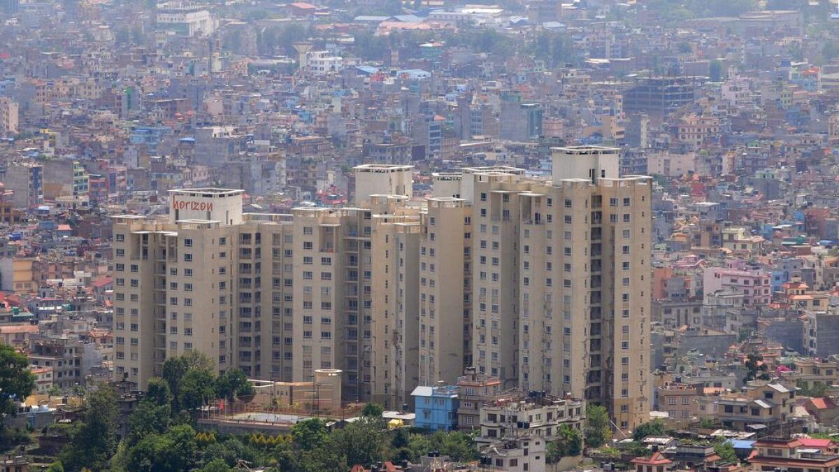 An aerial view of the Park View Horizon apartment block located in Kathmandu.