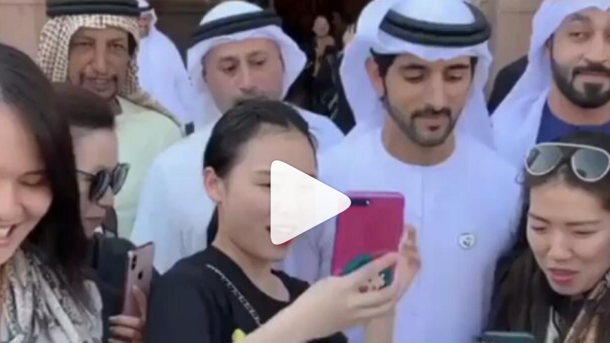 Video: Sheikh Hamdan stops for selfies with excited UAE tourists