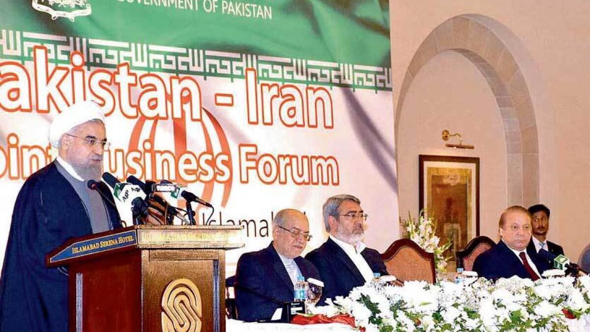 President of Iran Hassan Rouhani addressing the Pakistan-Iran Joint Business Forum. 
