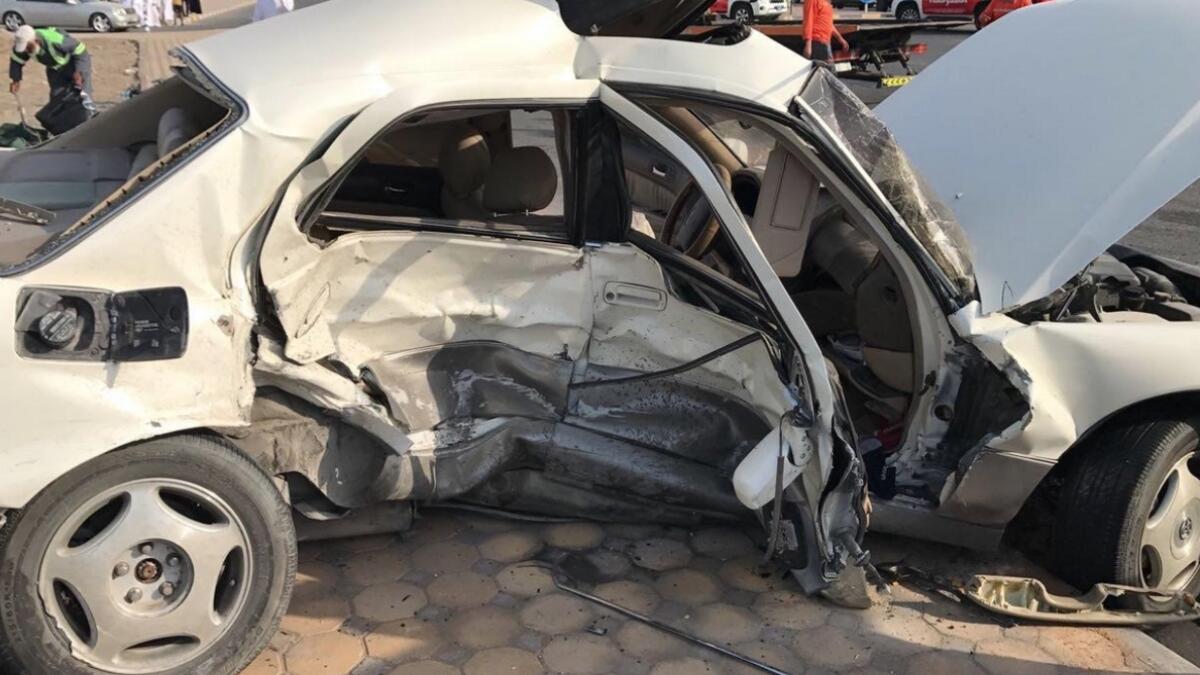 Father, son killed; three injured in RAK road accident