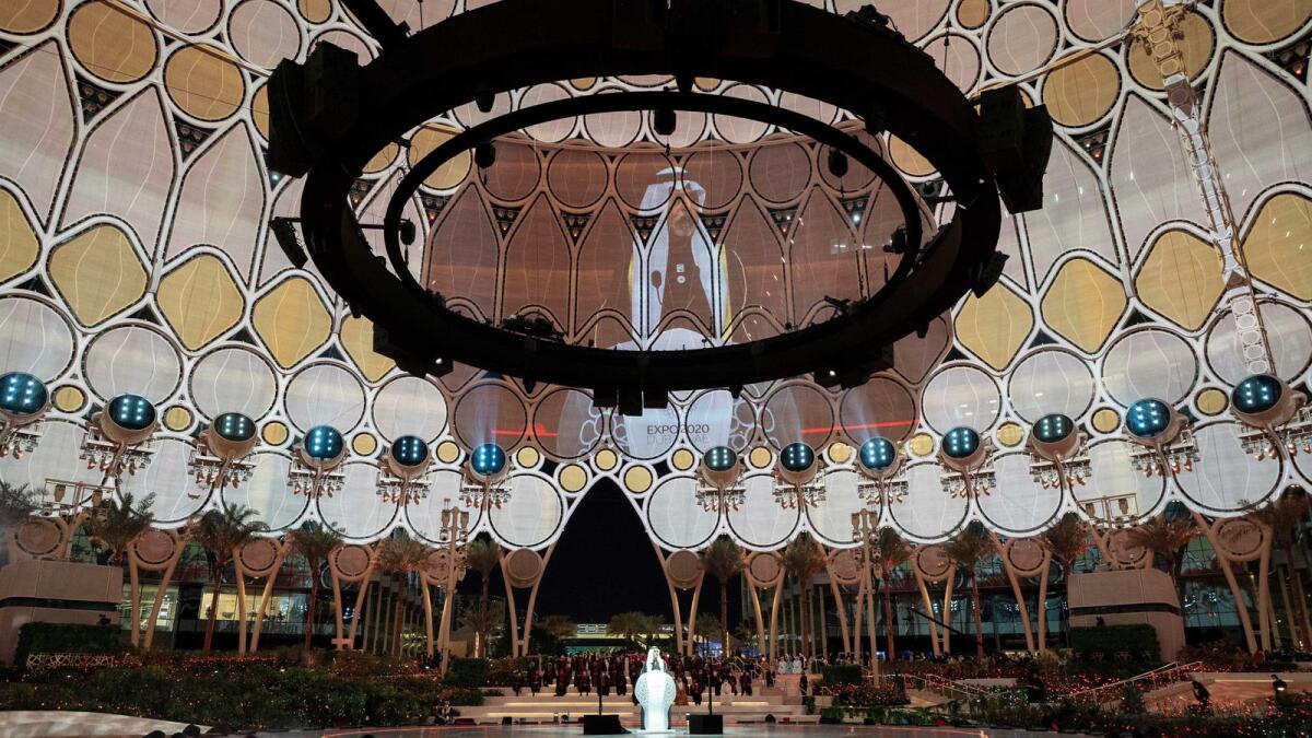 Sheikh Nahayan Mabarak Al Nahayan, Cabinet Member and UAE Minister of Tolerance and Coexistence at Expo 2020, Al wasl Dome Plaza. Photo: Supplied