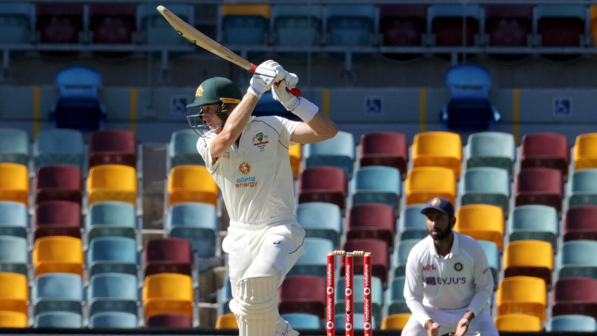 Australia's batsman Marnus Labuschagne plays a shot on day one of the fourth Test.(AFP)