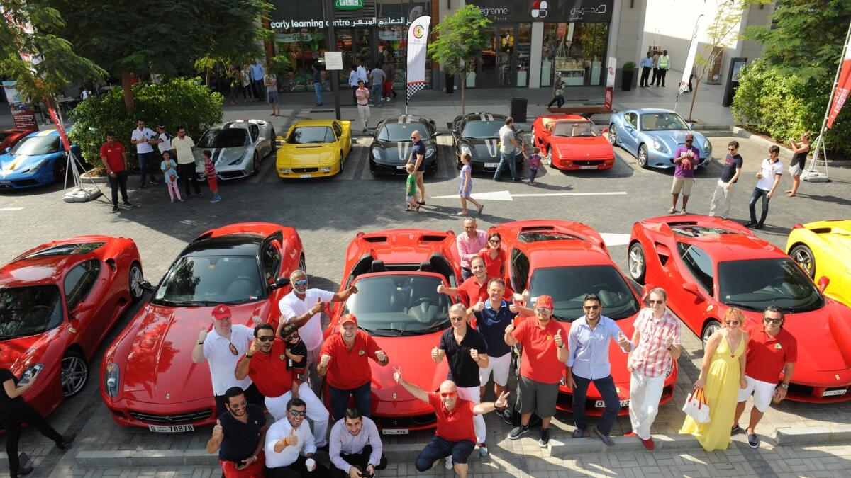 Ferrari supercars take over Dubai City Walk 