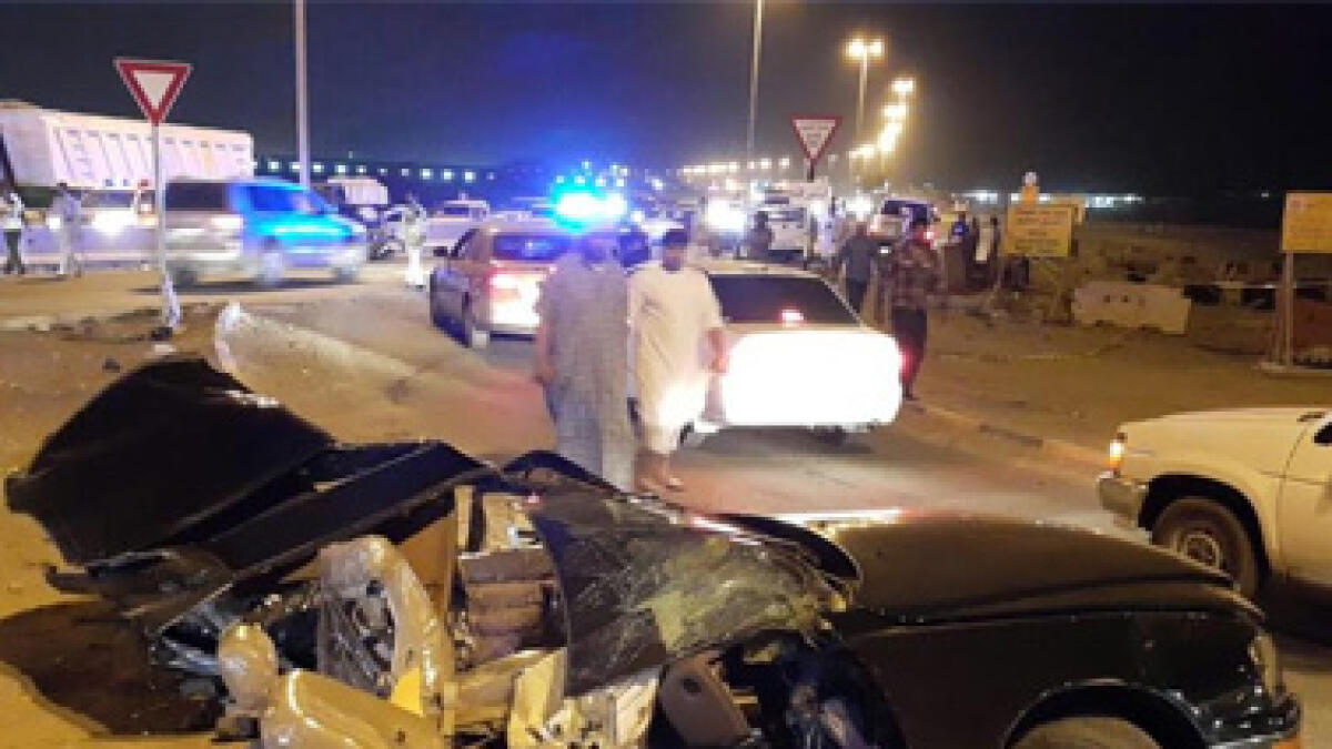 Car splits into 2 in RAK crash; one dead, 2 hurt