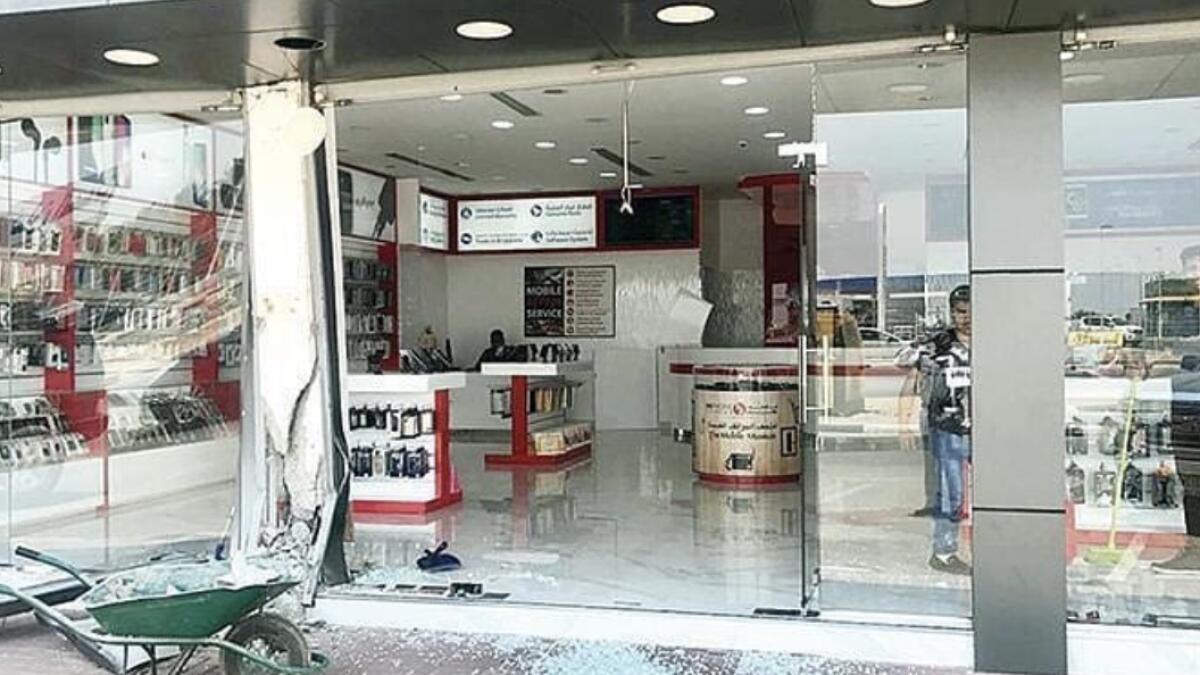 Distracted driver crashes into shop in Umm Al Quwain