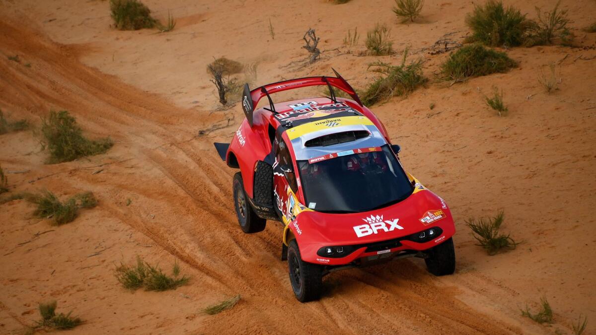 French driver Sebastien Loeb and co-driver Fabian Lurquin of Belgium compete during Stage 2 of the Dakar Rally. (AFP)