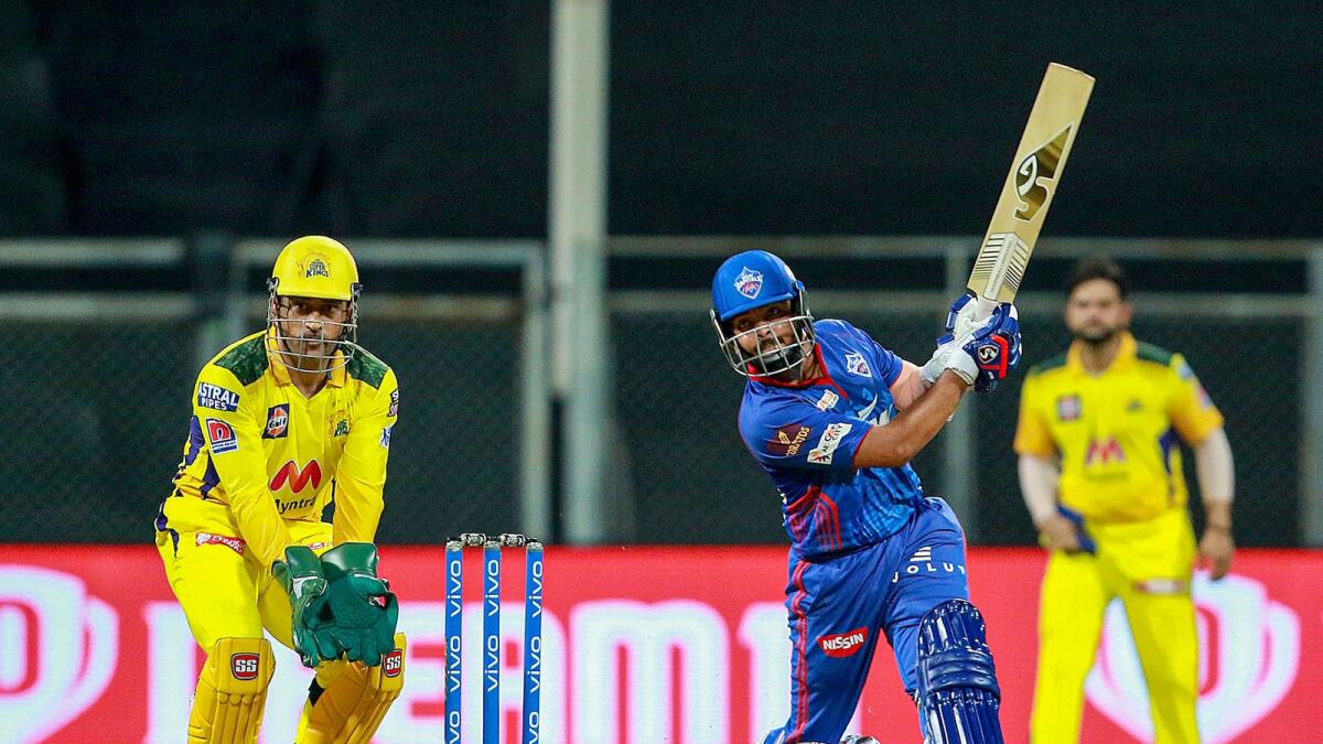Prithvi Shaw of Delhi Capitals plays a shot during the IPL match against Chennai Super Kings. — PTI