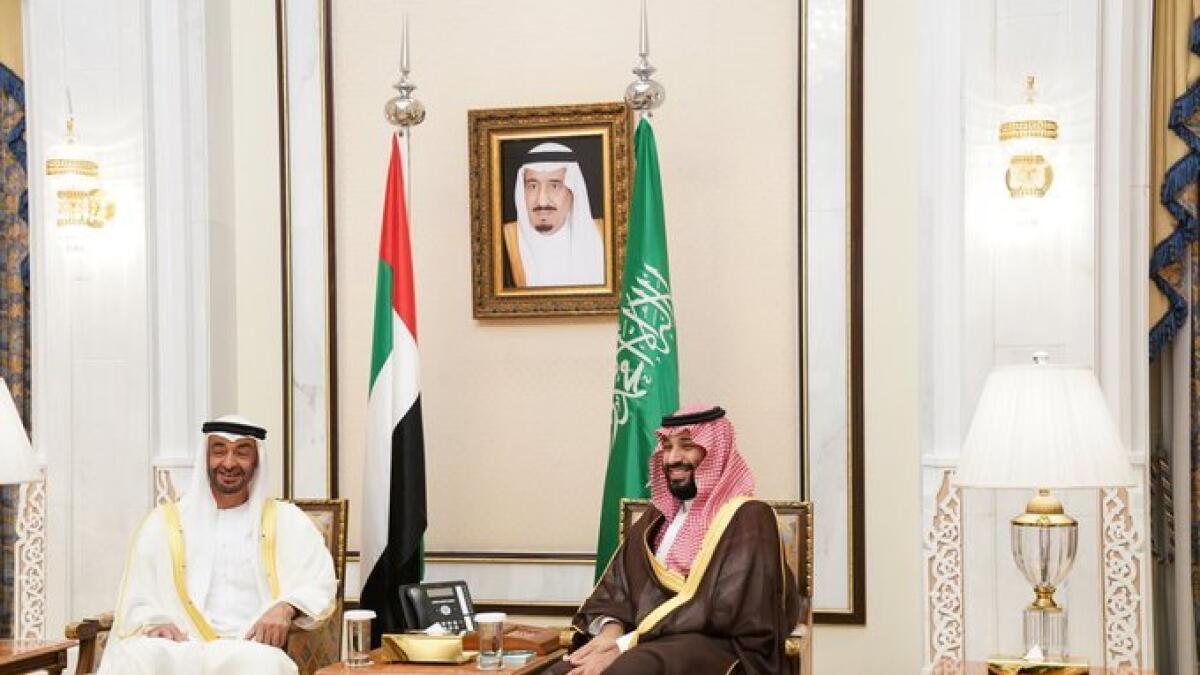 sheikh mohamed, saudi crown prince, mbz, mbs, makkah, saudi, saudi arabia