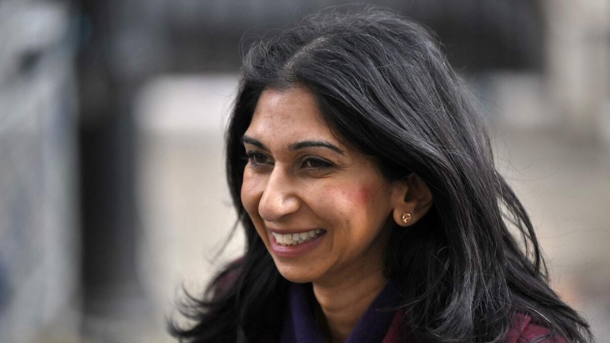 Britain's Home Secretary Suella Braverman leaves after a cabinet meeting at 10 Downing Street in central London on March 15, 2023.— AFP file