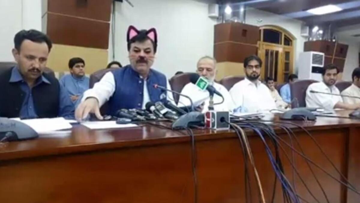 Cat filter used in Pakistan ministers live broadcast goes viral