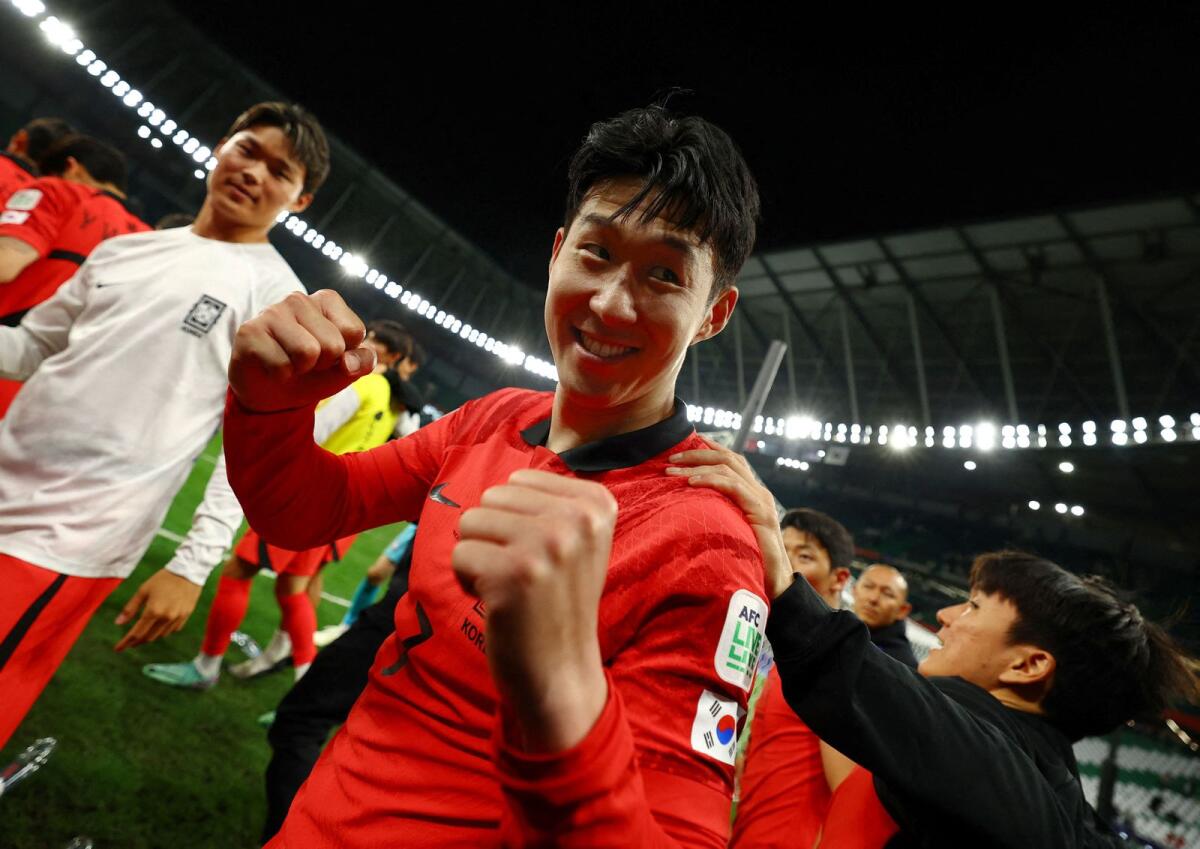 South Korea's Son Heung-Min celebrates after the match. — Reuters