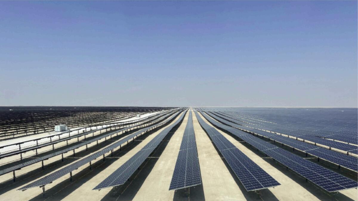 Solar Panels at Al Kharsaah solar plant project in Qatar. — Reuters