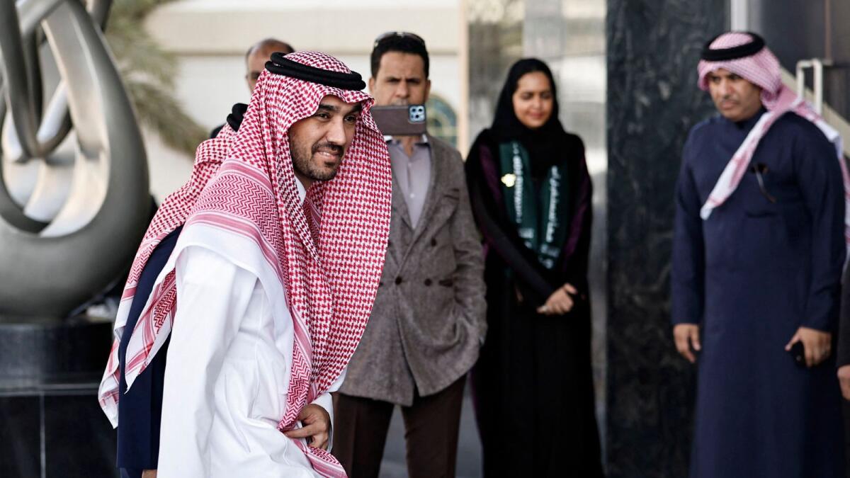Saudi Arabia's minister of sports, Prince Abdulaziz bin Turki Al Saud arrives for the 33rd AFC Congress. — Reuters