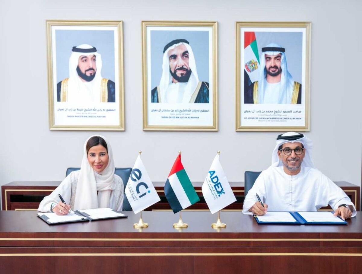 The policy was formally signed by Raja Al Mazrouei, CEO of ECI and Mohamed Saif Al Suwaidi, Director General of Abu Dhabi Fund for Development (ADFD) and Chairman of the Exports Executive Committee of ADEX. — WAM