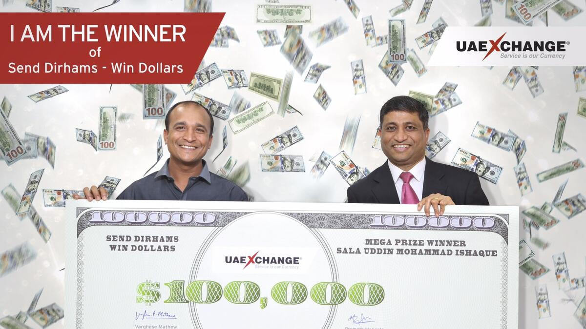 UAE Exchange presents $100,000 to mega winner