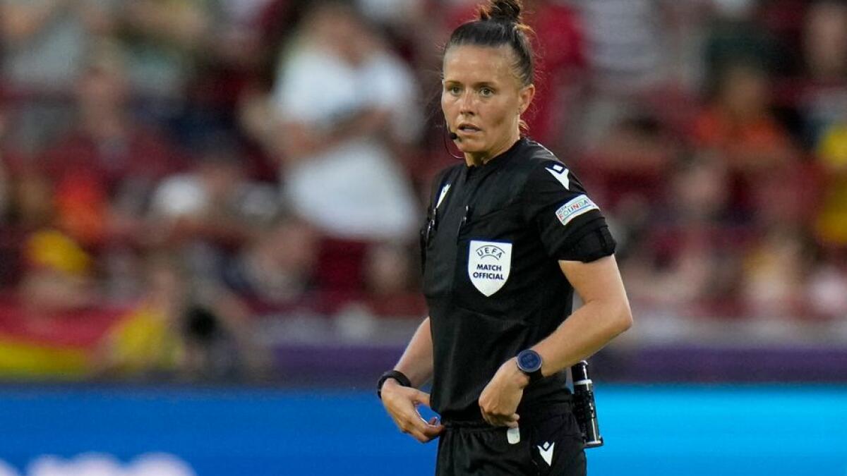 Referee Rebecca Welch during the Women Euro 2022. - AP File