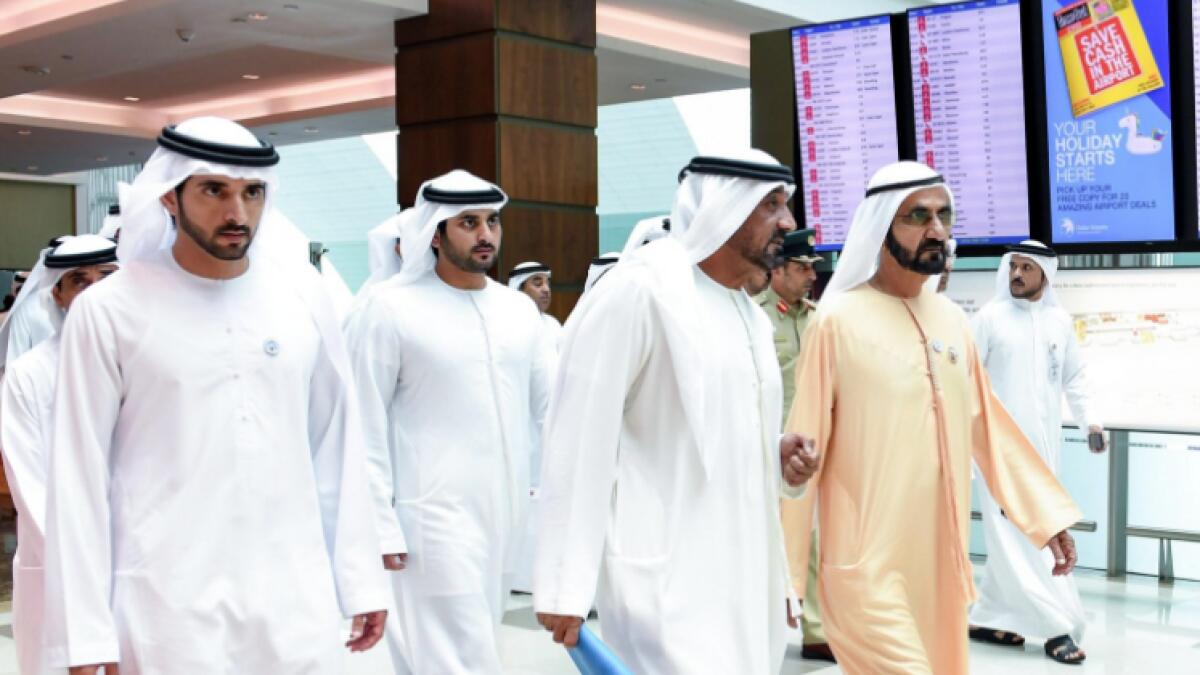 Video: Sheikh Mohammed, Hamdan make surprise Dubai airport visit 