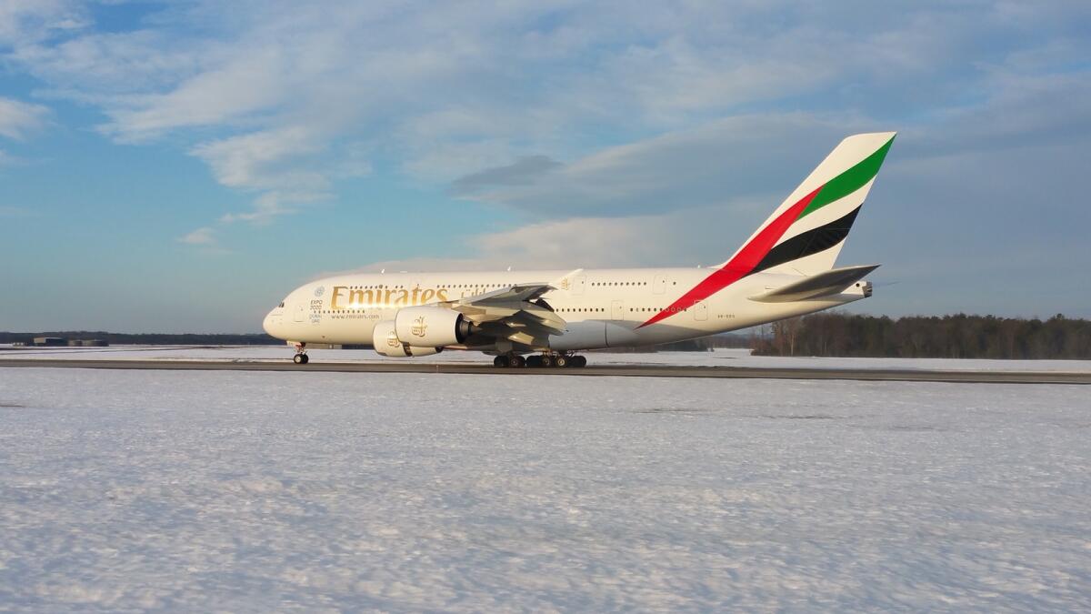 Emirates A380 lands in Washington, D.C.