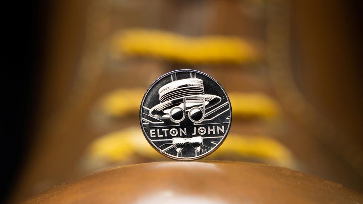 Elton John, coin, Royal Mint, singer, UK, Britain