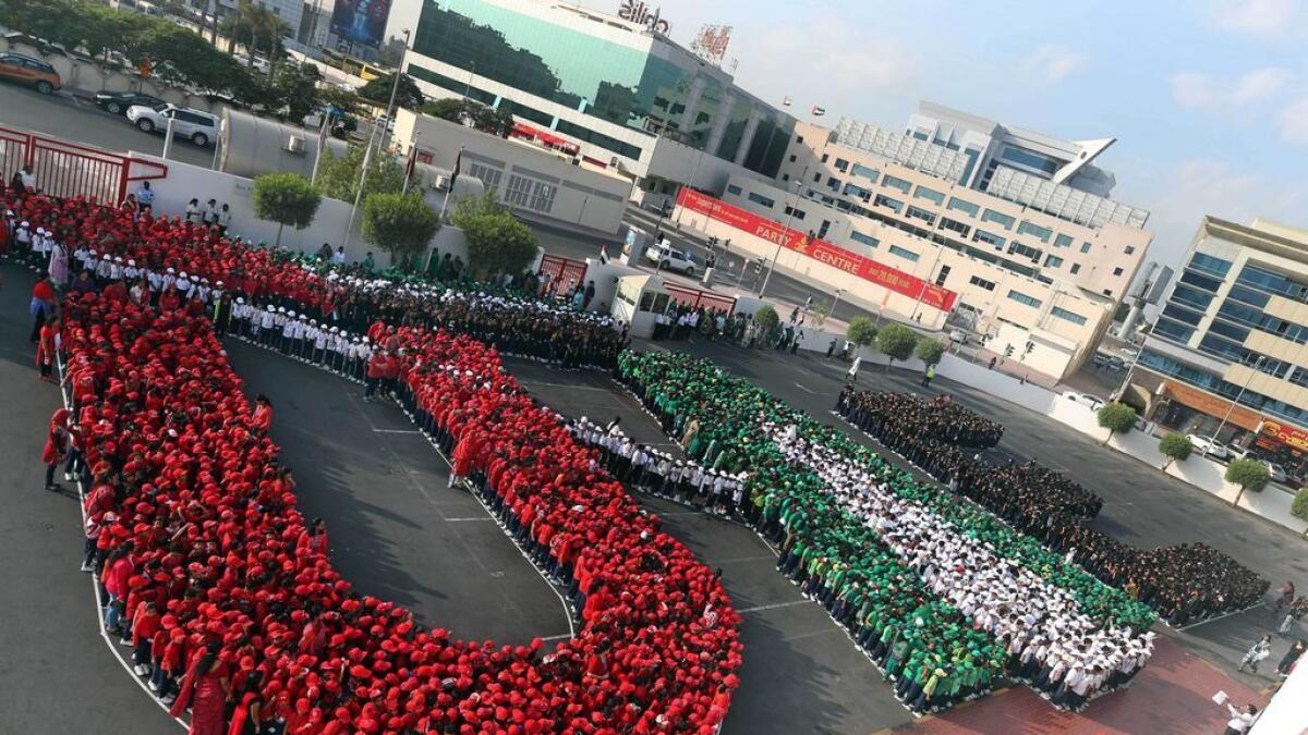 5,500 Dubai students form human UAE for National Day 