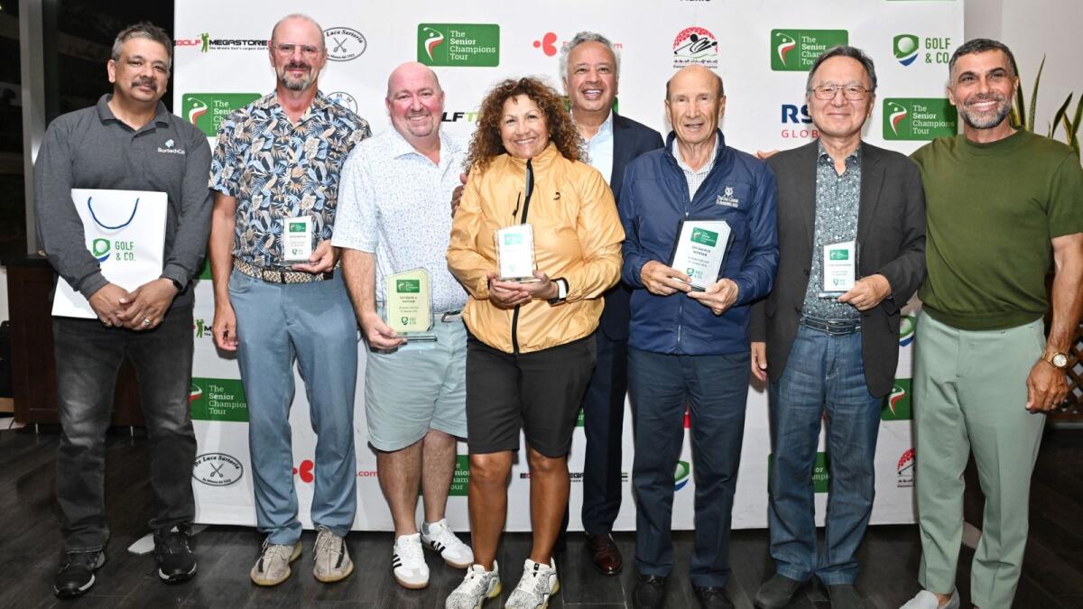 Winners of the Al Zorah Golf Club edition of The Senior Champions Tour.- Sup-plied photo