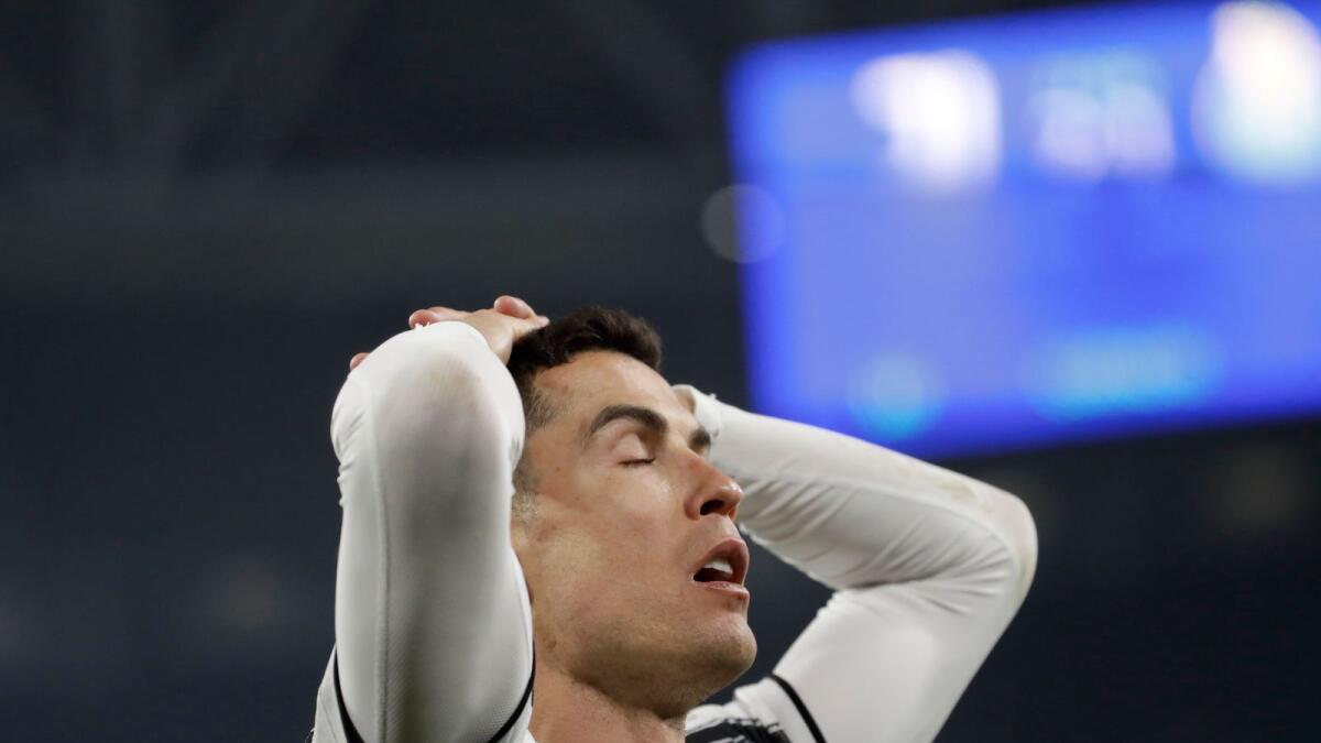 Juventus' Cristiano Ronaldo reacts after failing to score during the Champions League match against Porto. (AP)
