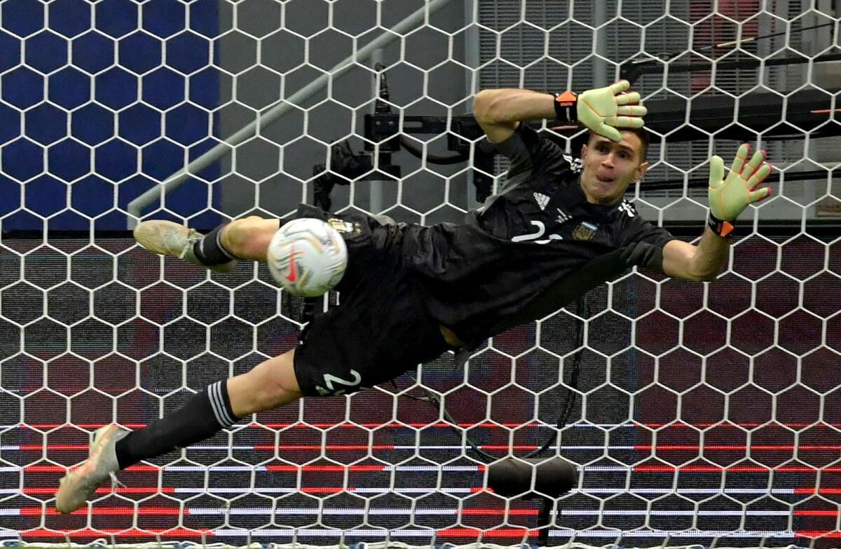 Argentina's goalkeeper Emiliano Martinez. — AFP