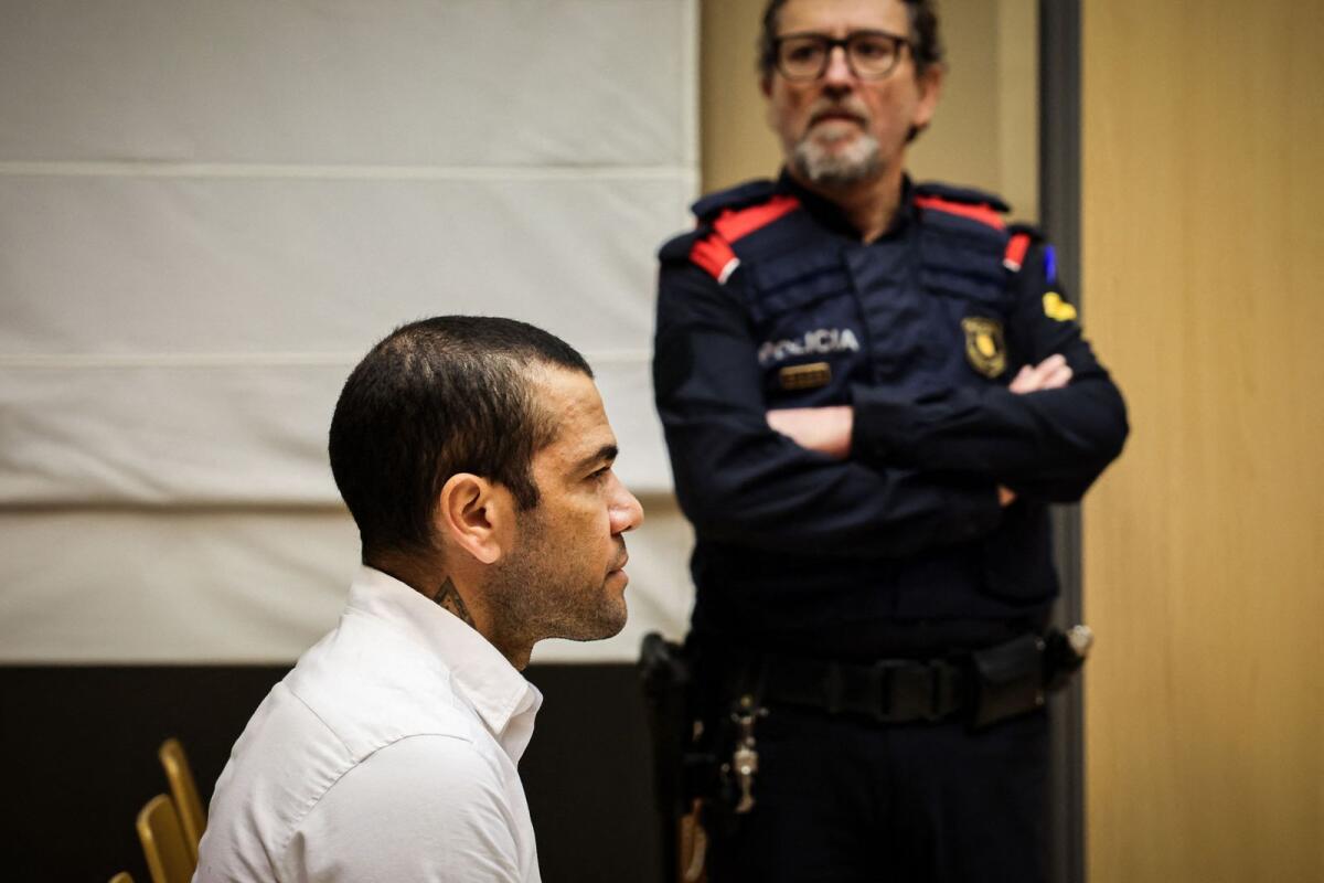 Brazilian footballer Dani Alves at the High Court of Justice of Catalonia in Barcelona. — AFP file