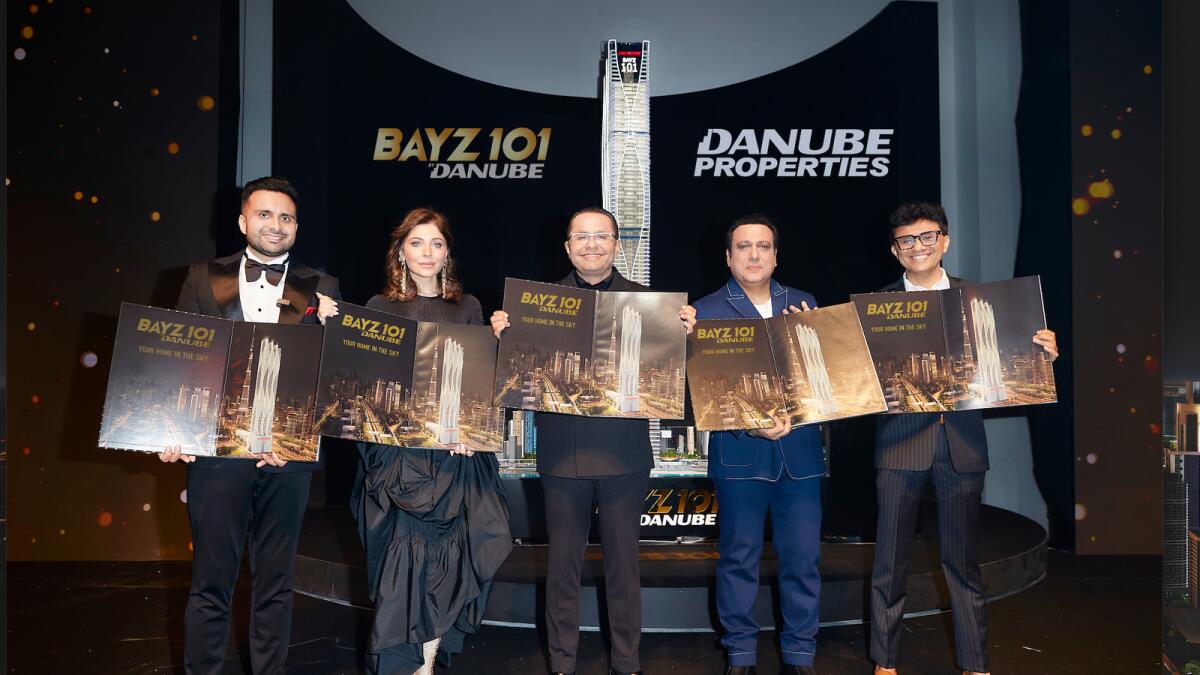 Rizwan Sajan, Anis Sajan, Adel Sajan and others at the launch of Bayz. — Supplied photo