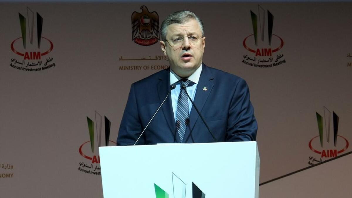 Georgia's Prime Minister Giorgi Kvirikashvili attends the Annual Investment Meeting in Dubai on Monday.