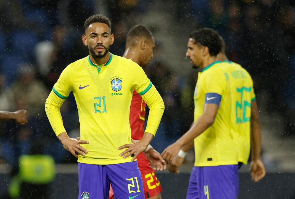 Brazil's Matheus Cunha (21) reacts during a match. — Reuters