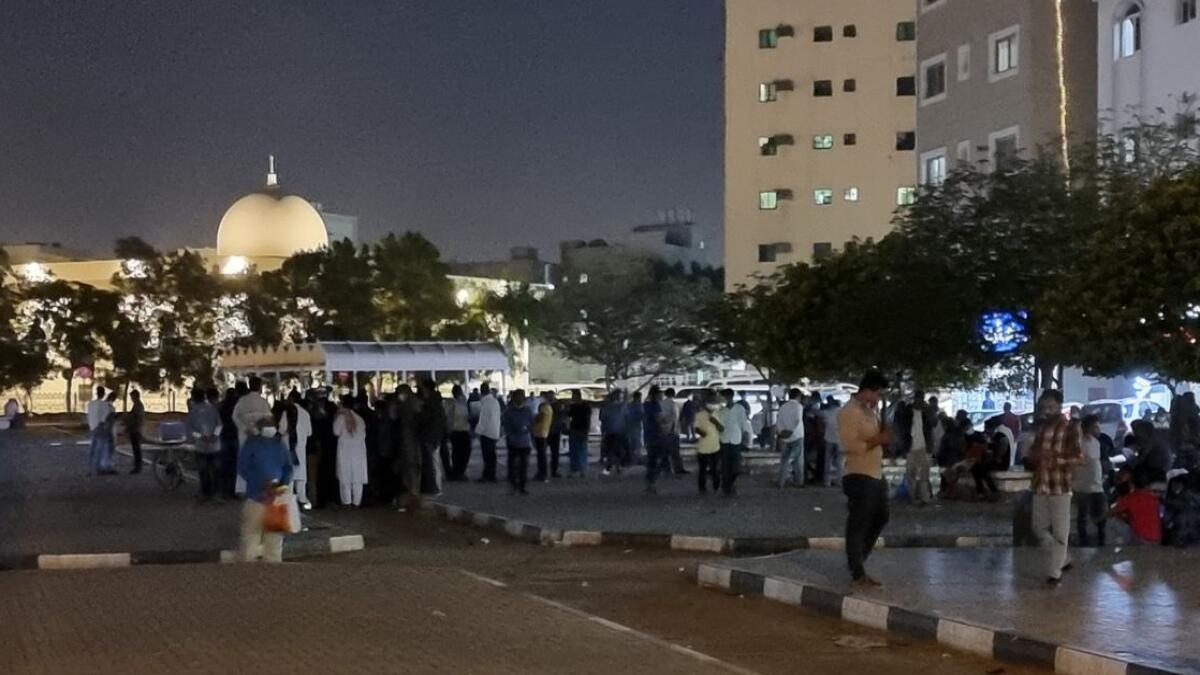 People gathered at a Sharjah square on Wednesday. — KT photo