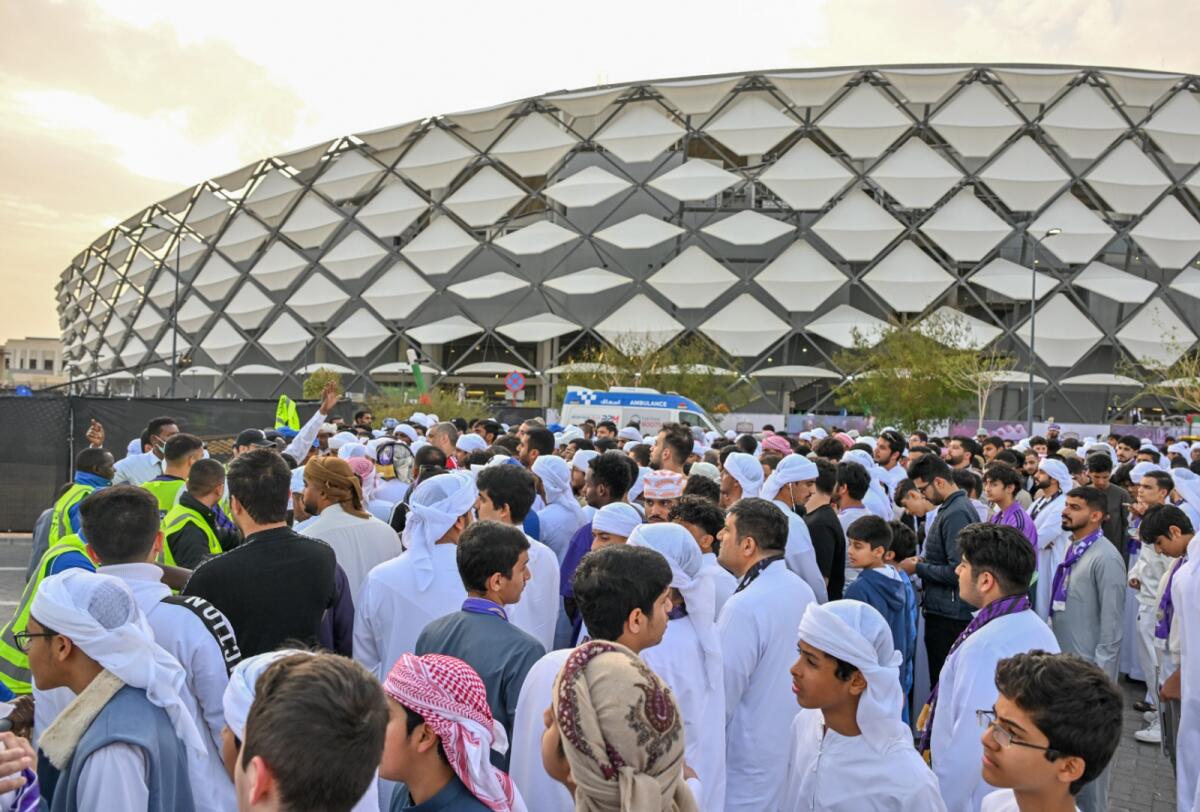 Al Ain supporters waiting to enter the stadium. — Photo by Muhammad Sajjad