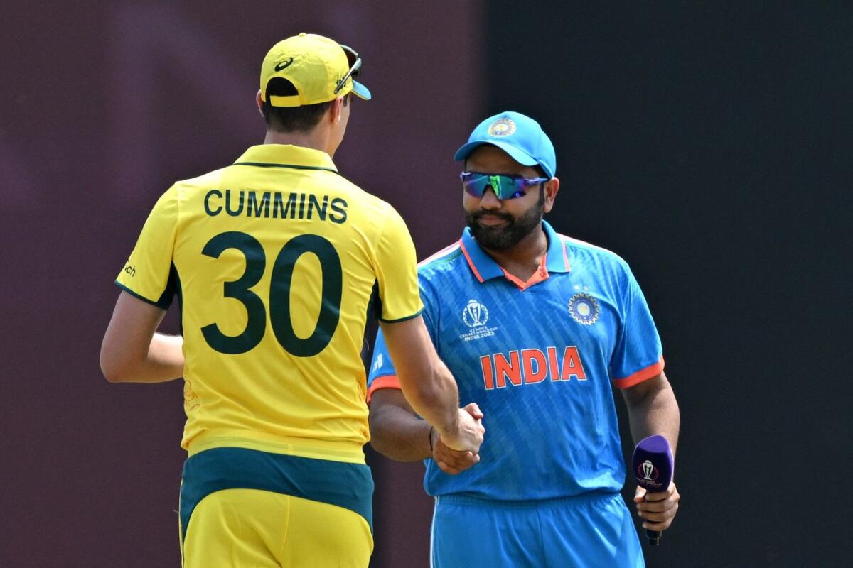 Australia's captain Pat Cummins (left) and India's captain Rohit Sharma. — AFP