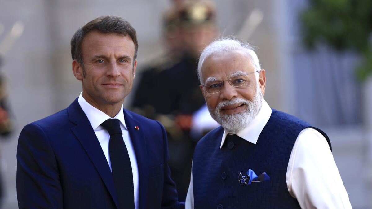 Indian Prime Minister Narendra Modi and French President Emmanuel Macron. — AP file