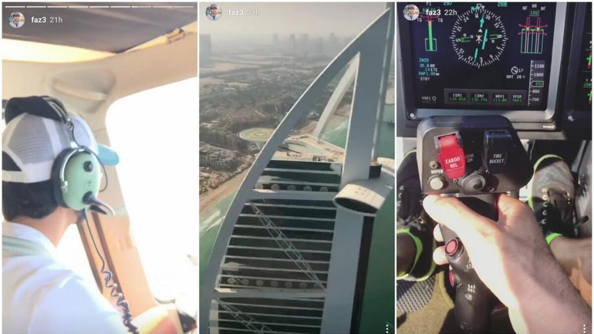 In Pics: Shaikh Hamdan flies chopper around Dubai