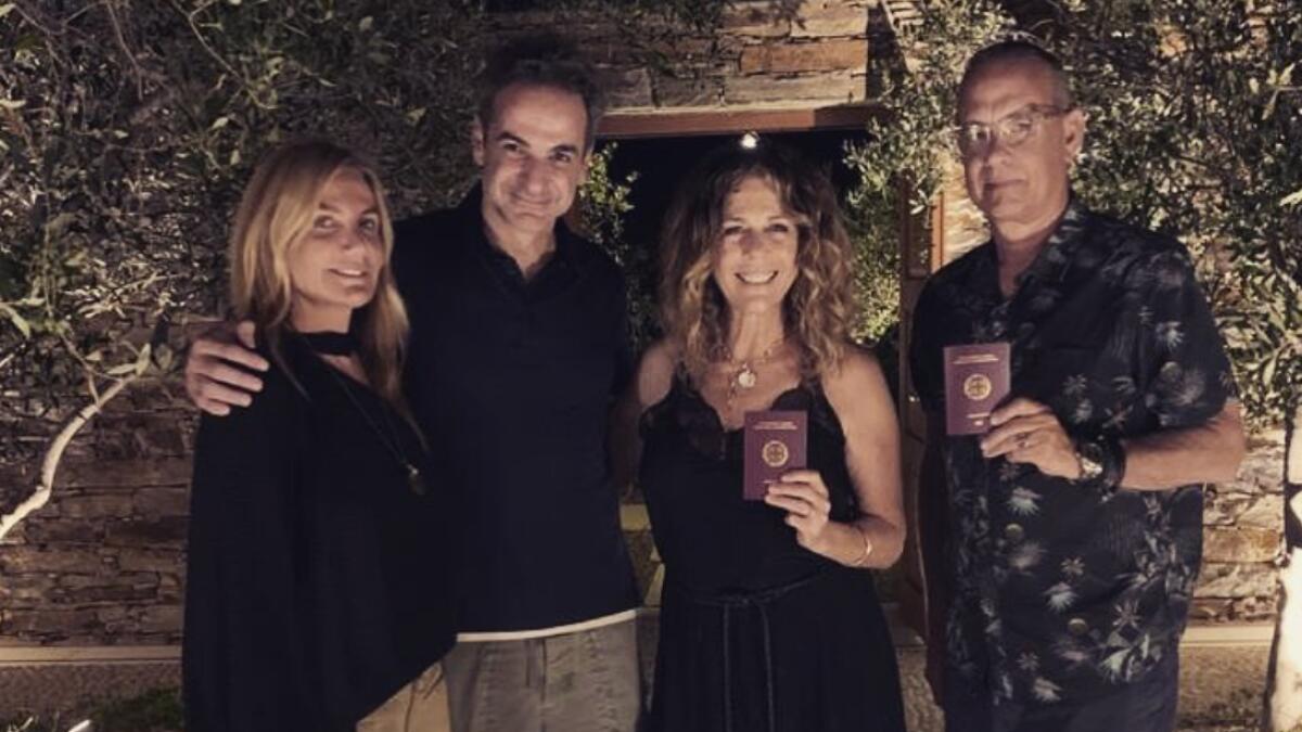 Tom Hanks, Rita Wilson, Greek, citizens, Instagram, Kyriakos Mitsotakis 