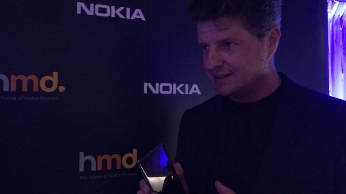 Arto Nummela, CEO of HMD Global, speaking to Khaleej Times at the launch event late on Wednesday.