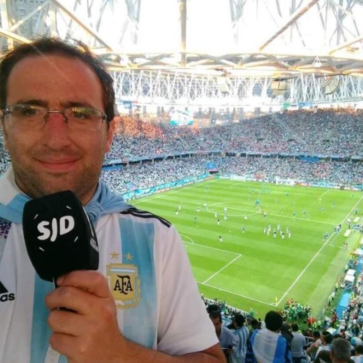 Argentinian journalist Rodrigo Luis at the Qatar World Cup. (Supplied photo)