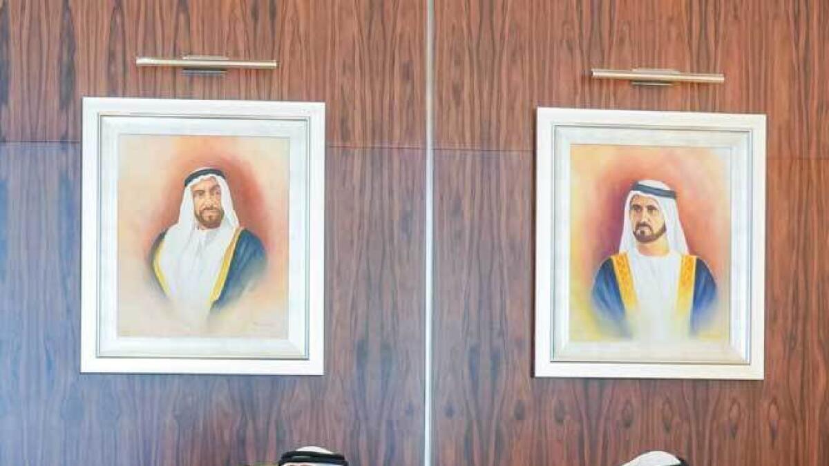 Sheikh Mohammed bin Rashid Al Maktoum chairs a Cabinet meeting in Abu Dhabi.— Wam