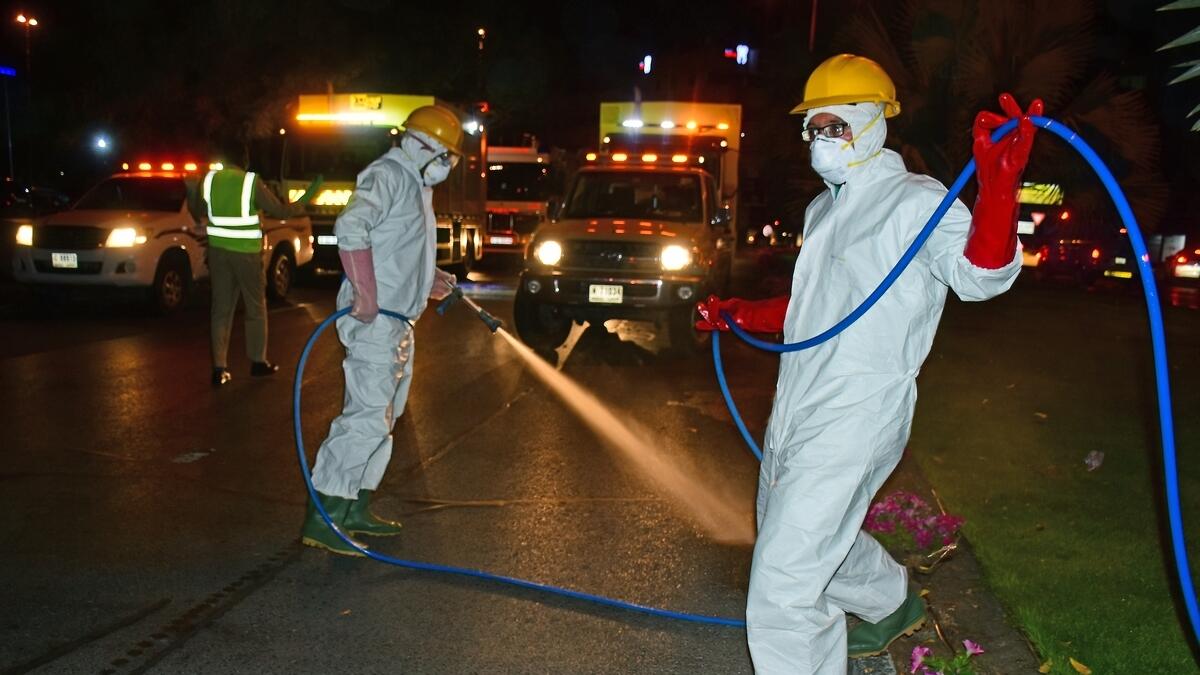 Authorities have set up a dedicated team to disinfect and sanitised Dubai's streets and public areas as a precautionary measure to contain the spread of the coronavirus COVID-19.