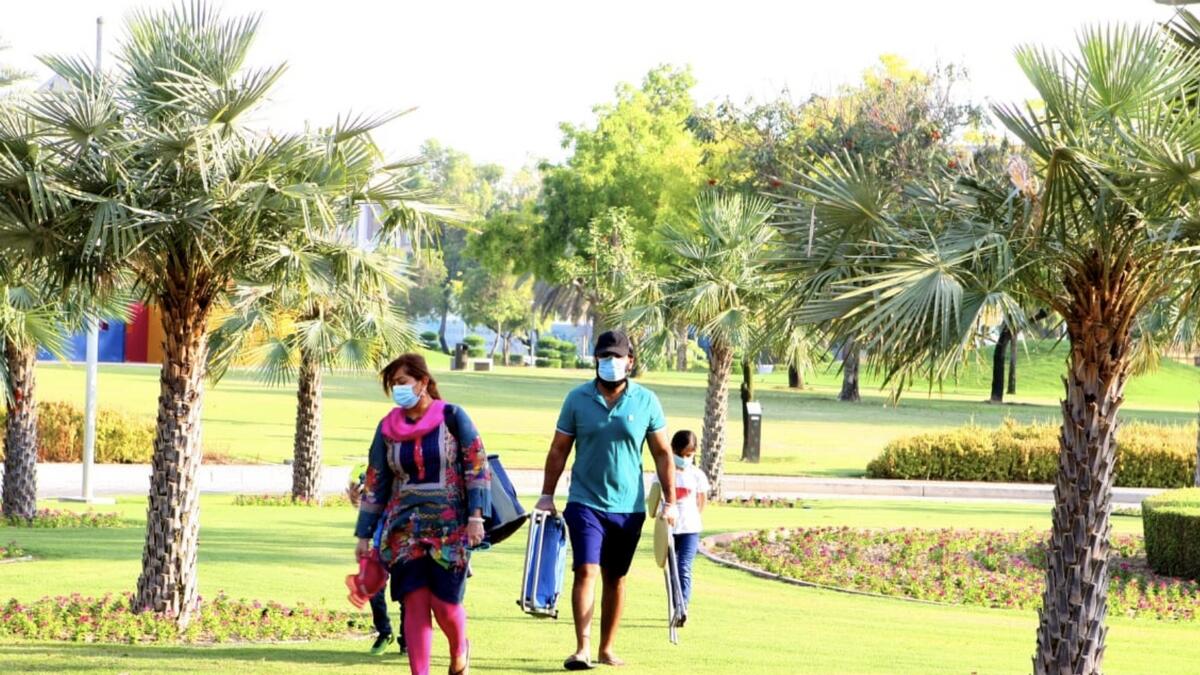 As movement restrictions in Dubai eased from Wednesday with the stay home order reduced to 11pm to 6am, the municipality announced the reopening of public beaches and parks late on Thursday evening.  (Photo by Mohammed Mustafa Khan/ KT).