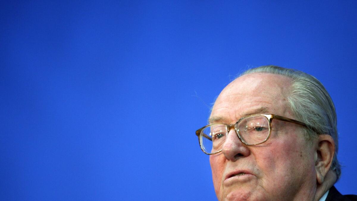 Jean-Marie le Pen has suffered several episodes of ill health in recent years, most recently in February last year, when he was hospitalised after suffering a 'minor' stroke. — AFP file