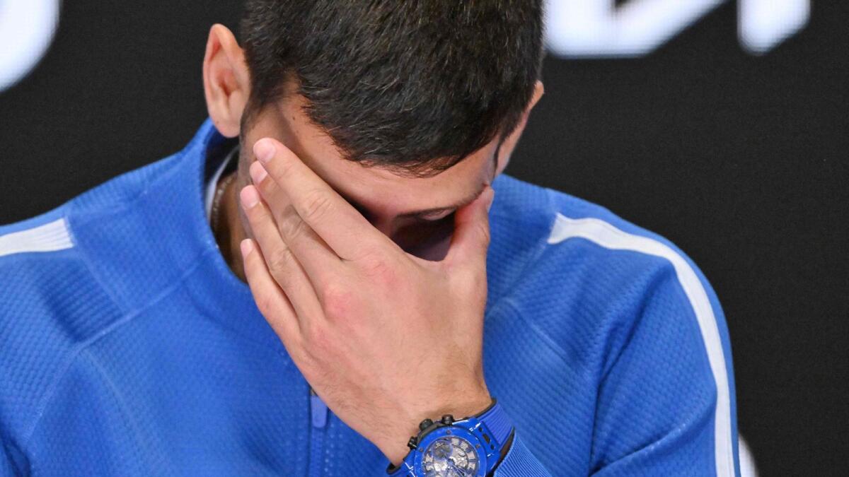 Serbia's Novak Djokovic struggled to come to terms with his loss to Jannik Sinner on Friday. - AFP