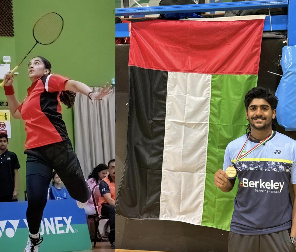 UAE's rising stars Taabia Khan (left) and Bharath Latheesh. — Supplied photos