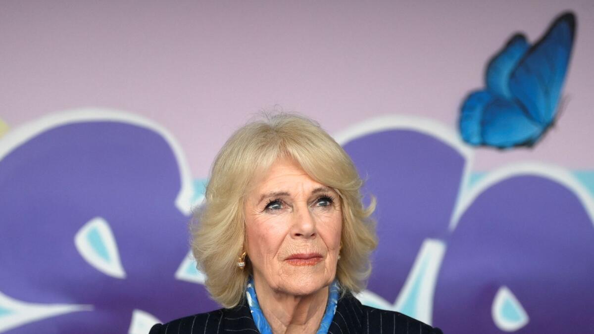 Britain's Queen Camilla visits the S.T.O.R.M Family Centre, in London, Britain, on February 9, 2023. — Reuters file