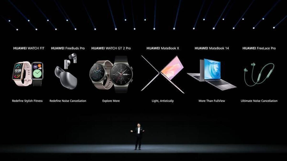 Richard Yu during the introduction of new products as part of the Huawei Developer Conference on Thursday.