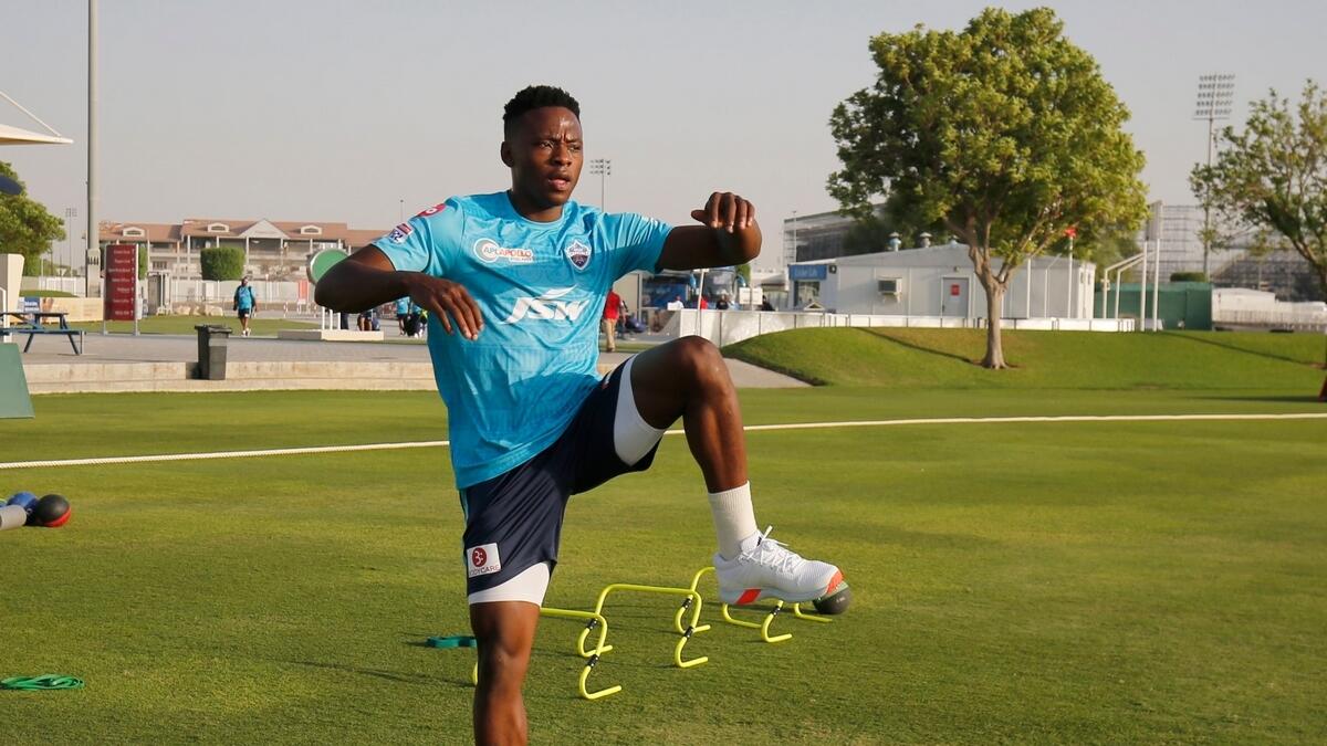 Delhi Capitals' Rabada goes through the paces at the ICC Cricket Academy on Monday. - Supplied photo