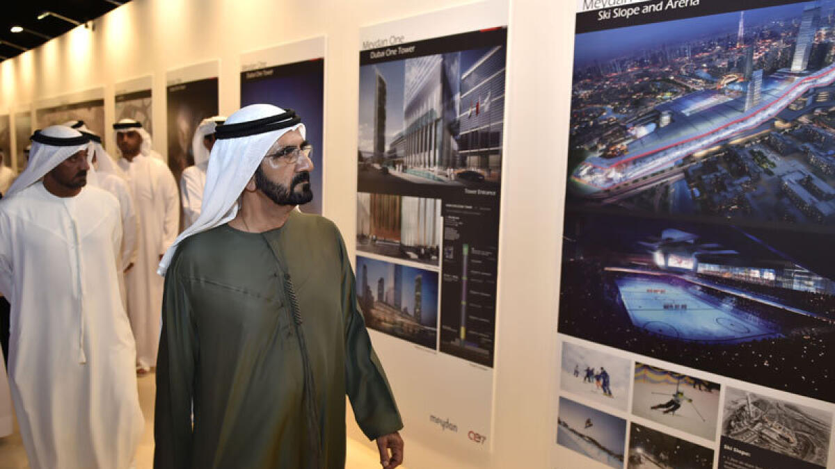 Shaikh Mohammed at the launching of the Meydan One project.