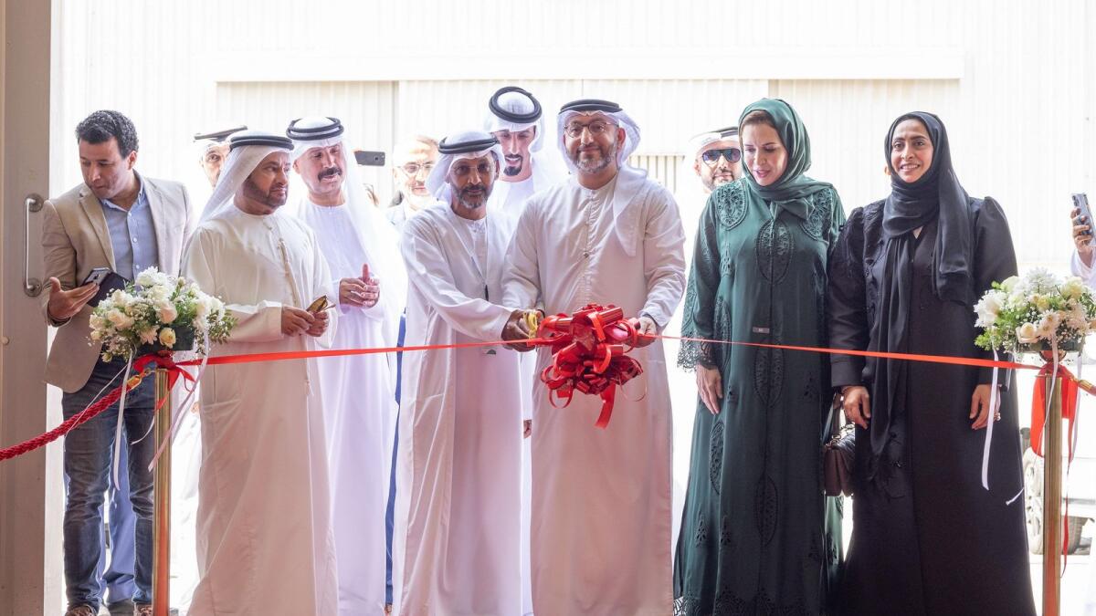 Dr Majida Al Azazi, chairman of the board of directors of M Glory Holding Group; and Saud Abu Al Shawareb, executive vice-president for industrial leasing at Tecom Group; presided over the factory’s groundbreaking ceremony. — Supplied photo 